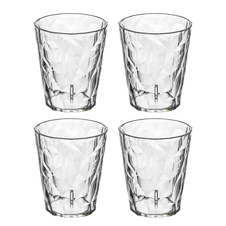 Koziol - Club No.1 drinking glass, 0.25 l, crystal clear (set of 4)