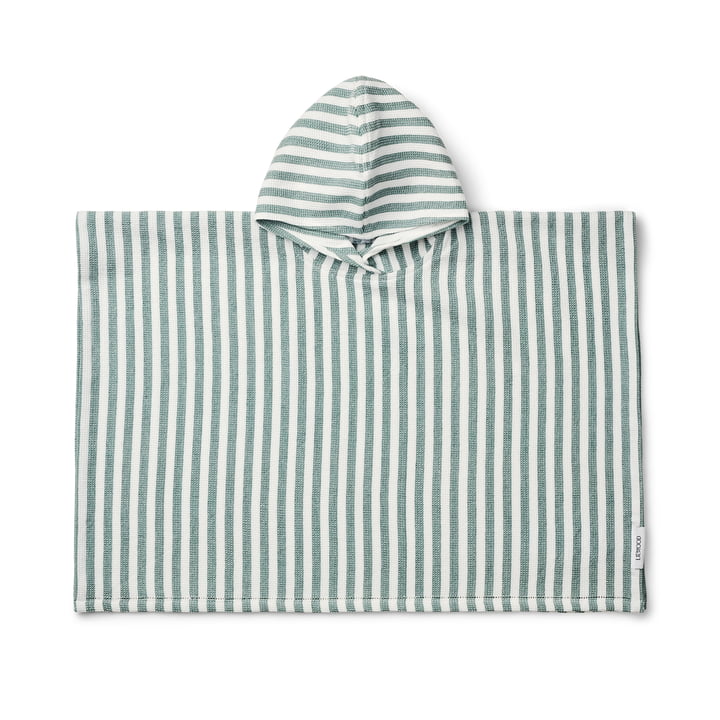 Paco Bath poncho from LIEWOOD in the striped version, peppermint / white