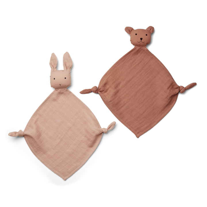 Yoko Mini cuddle cloths by LIEWOOD in the design Safari, rose (set of 2)