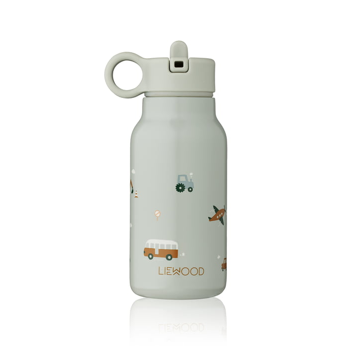 Falk Water bottle from LIEWOOD in the vehicles version, dove blue