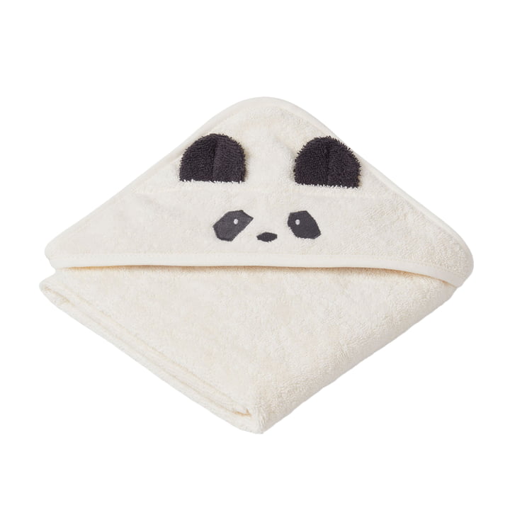 Augusta Junior towel with hood by LIFEWOOD in the design Panda, creme de la creme
