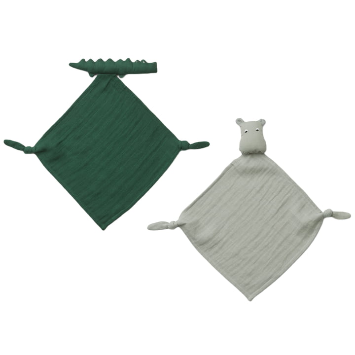 Yoko Mini cuddle cloths from LIEWOOD in the version safari green (set of 2)
