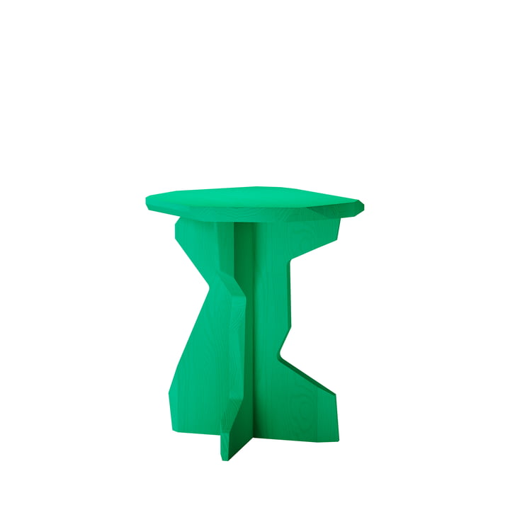 Fels Stool, solid lacquered ash, emerald by OUT Objekte unserer Tage