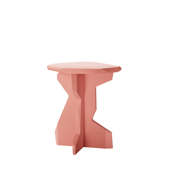 Fels Stool, solid lacquered ash, apricot by OUT Objekte unserer Tage