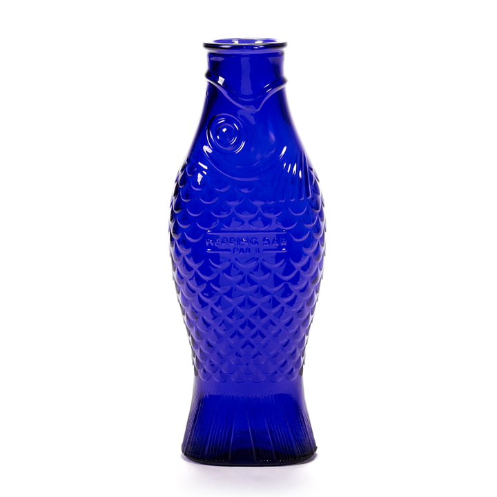 Fish & Fish Serax glass bottle in the color cobalt blue