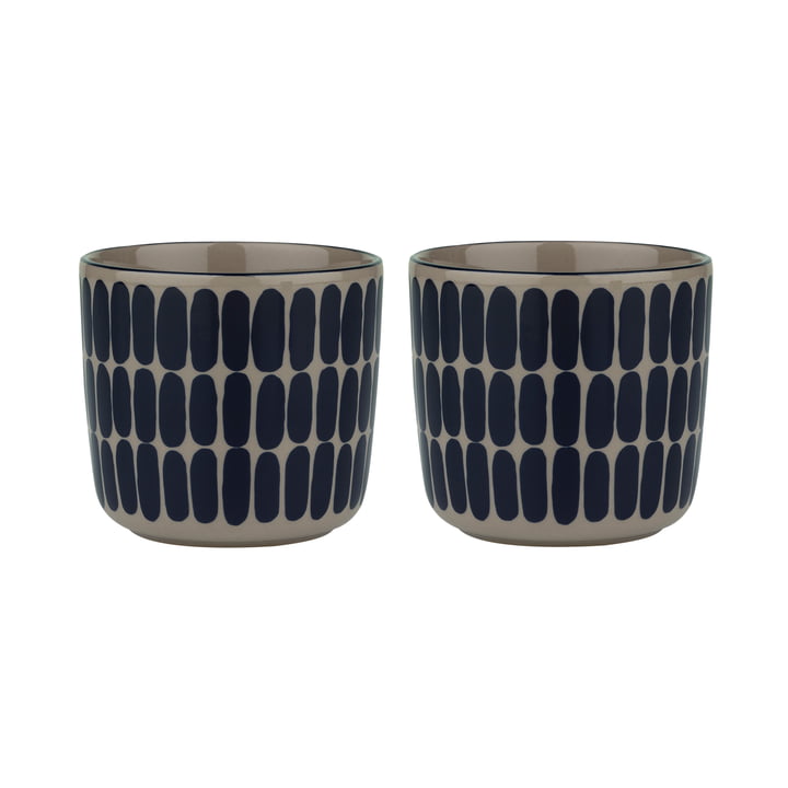 Marimekko - Oiva Alku mug (set of 2), 200 ml, terra / dark blue