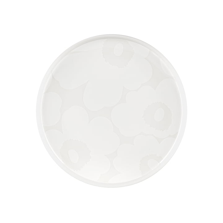 Oiva Unikko Plate Ø 20 cm, white / off-white by Marimekko