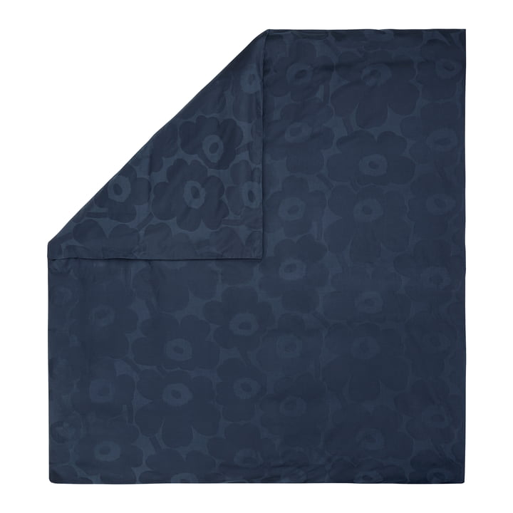 Unikko Blanket cover, 210 x 210 cm, dark blue / blue from Marimekko