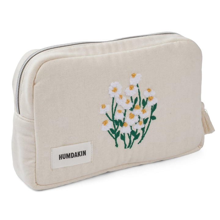 Humdakin toilet bag with embroidery in neutral design