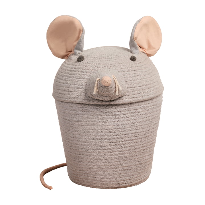 Play and storage basket from Lorena Canals in the Renata the Rat design, gray