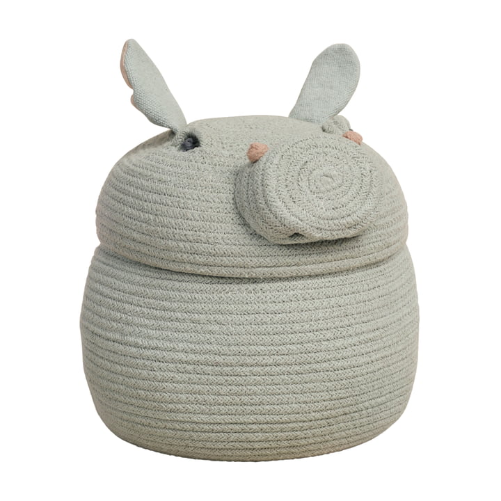 Play and storage basket from Lorena Canals in the Henry the Hippo design, light blue
