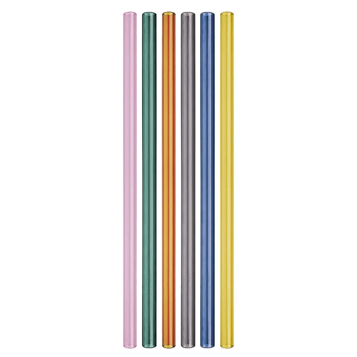 Glass drinking straws from Remember in the version multicolored (set of 6)