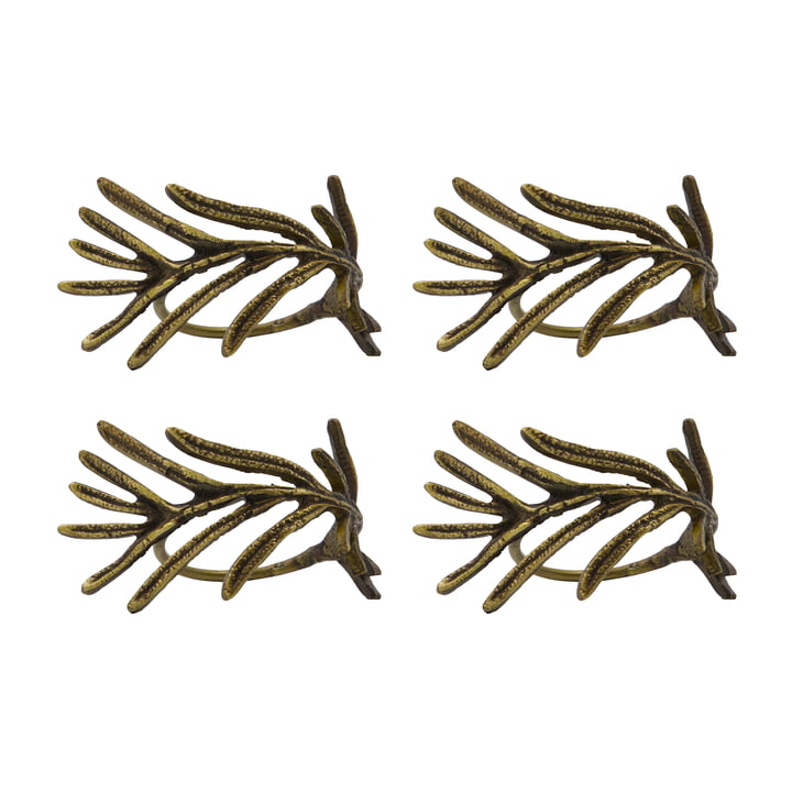 Mistle Napkin rings from House Doctor in the color antique brass