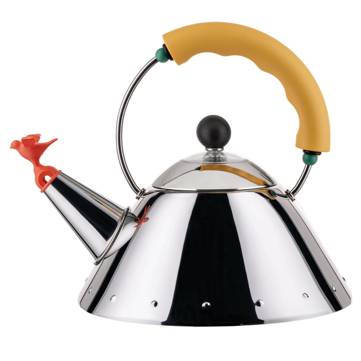 Kettle 9093 /1 "Bird Kettle" from Alessi in the finish polished / yellow