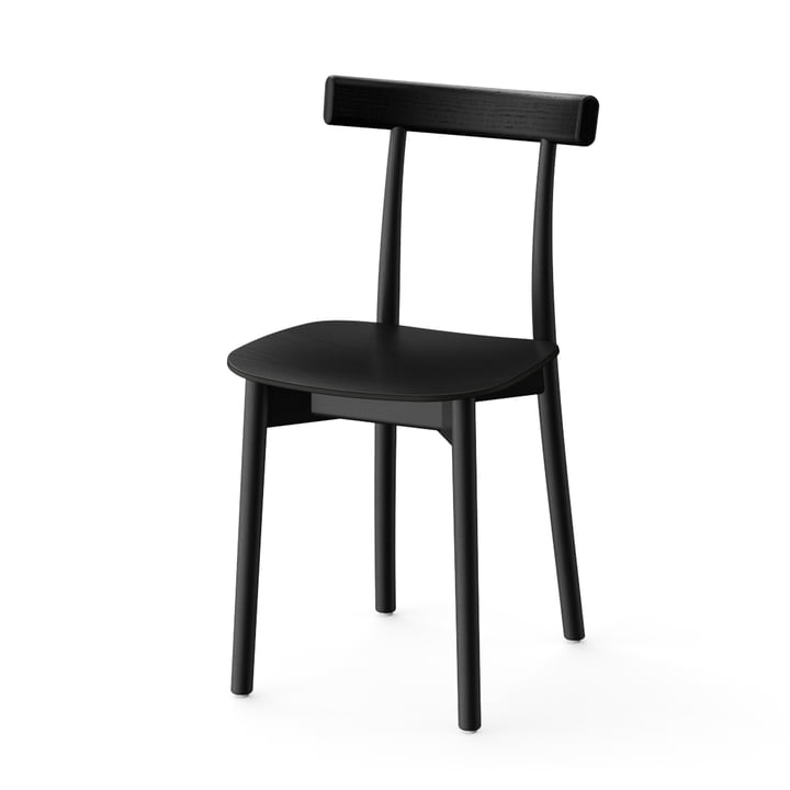 Skinny Wooden Chair in the version black (RAL 9005)
