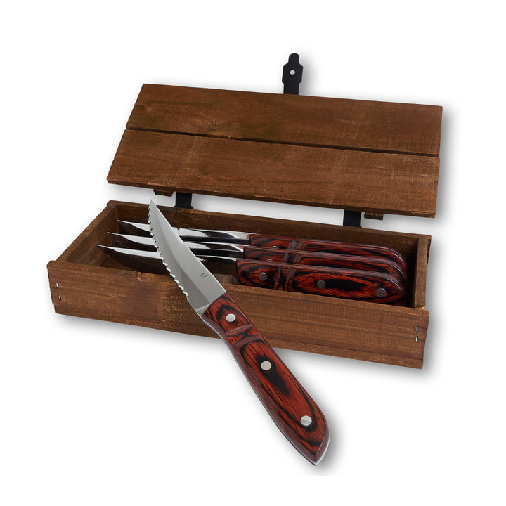 Gense - Old Farmer Steak knife XL, wood / steel (4 pieces)