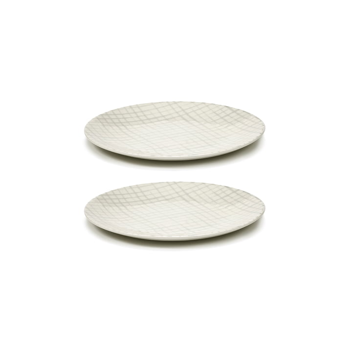 Zuma Plate by Kelly Wearstler, Ø 18 cm, Salt / white (set of 2) by Serax
