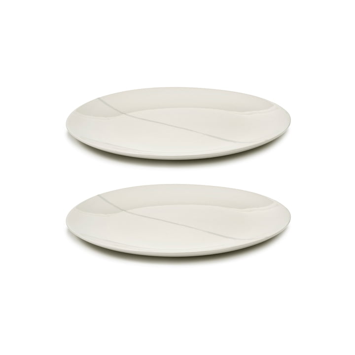 Zuma Plate by Kelly Wearstler, Ø 23 cm, Salt / white (set of 2) by Serax