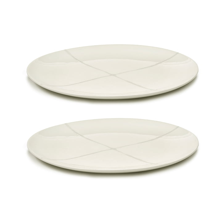 Zuma Plate by Kelly Wearstler, Ø 28 cm, Salt / white (set of 2) by Serax