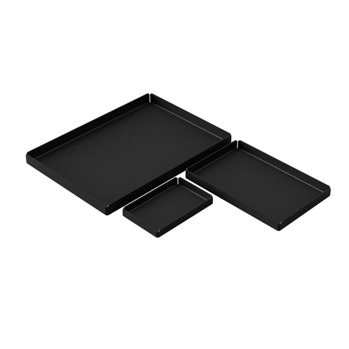 Tray, black (set of 3) from Nichba Design