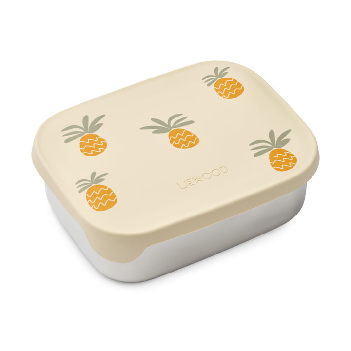 Arthur Lunchbox with lid, pineapples / cloud cream by LIEWOOD