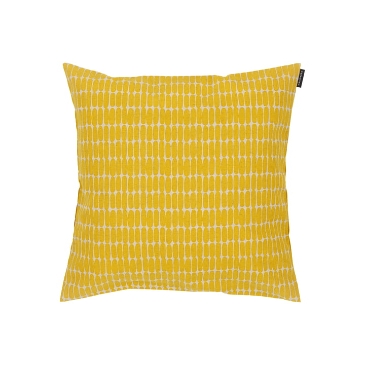 Alku Cushion cover, 40 x 40 cm, linen / spring yellow by Marimekko