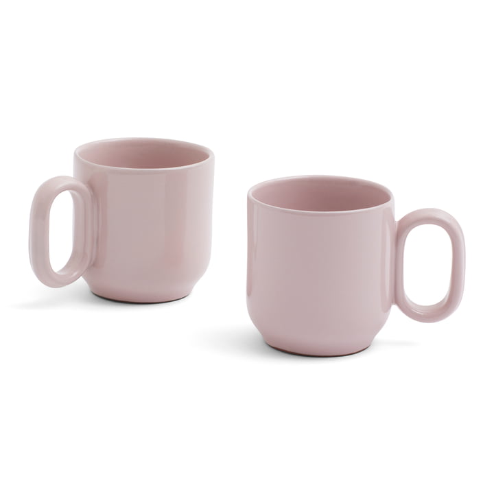 Barro Mug with handle, pink (set of 2) from Hay