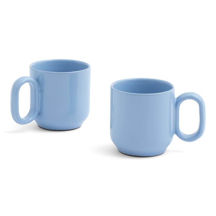 Barro Mug with handle, light blue (set of 2) from Hay