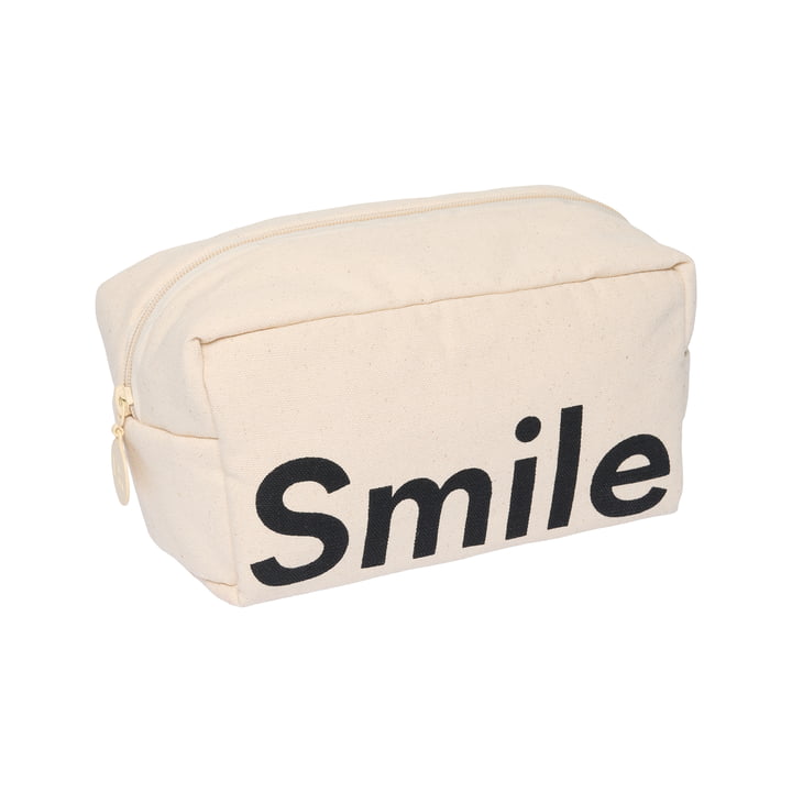 Cavita Travel Toiletry bag, 21 x 10 x 12 cm, natural / black by Design Letters