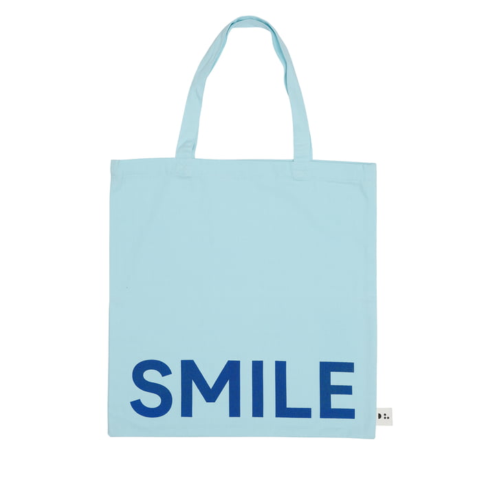 AJ Favourite Carrier bag, Smile / ice blue from Design Letters