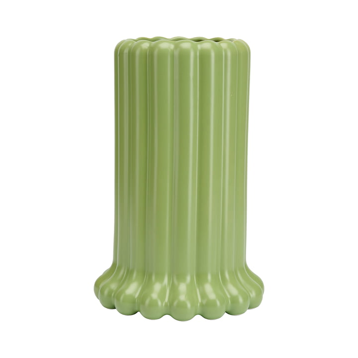 Tubular Vase, h 24 cm, green tendril by Design Letters