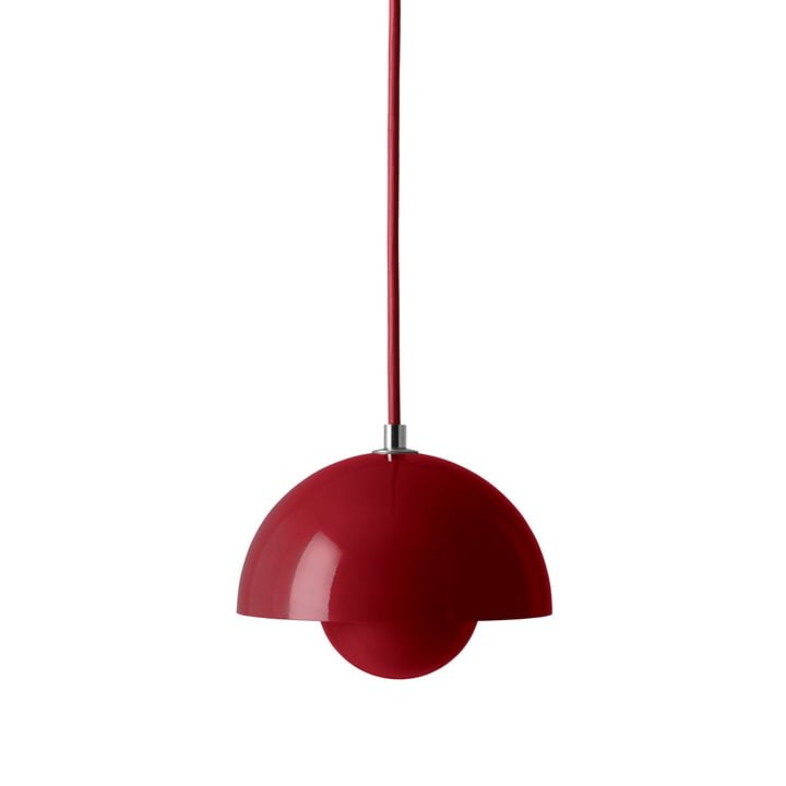 FlowerPot Pendant light VP10, vermilion red from & Tradition