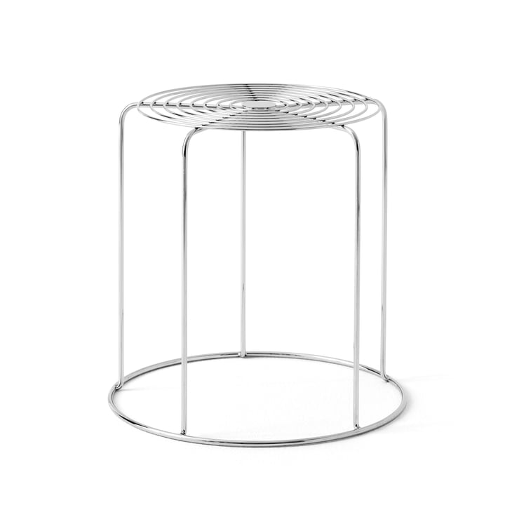 Wire stool with seat cushion VP11, stainless steel from & Tradition