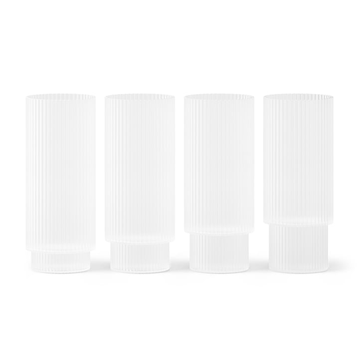 Ripple Long drink glasses, frosted (set of 4) from ferm Living