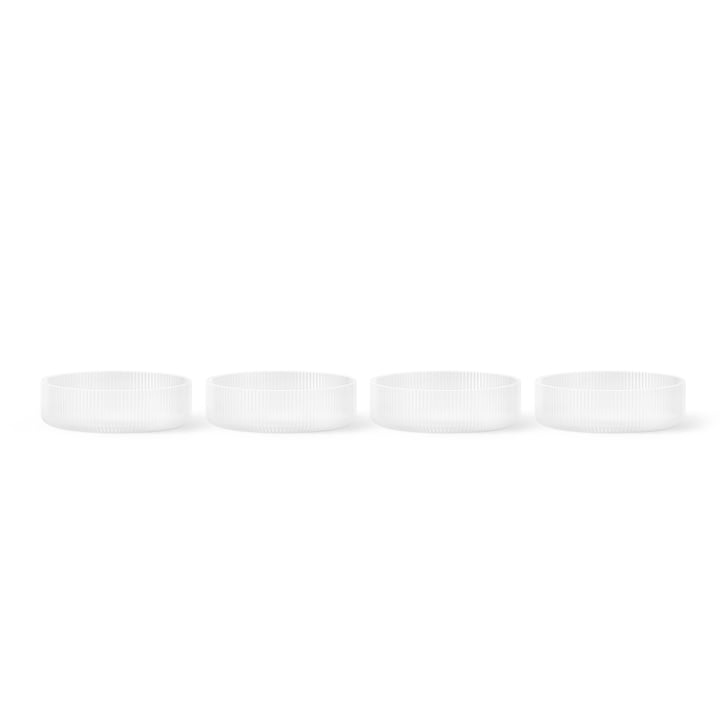 Ripple Bowl, frosted (set of 4) by ferm Living