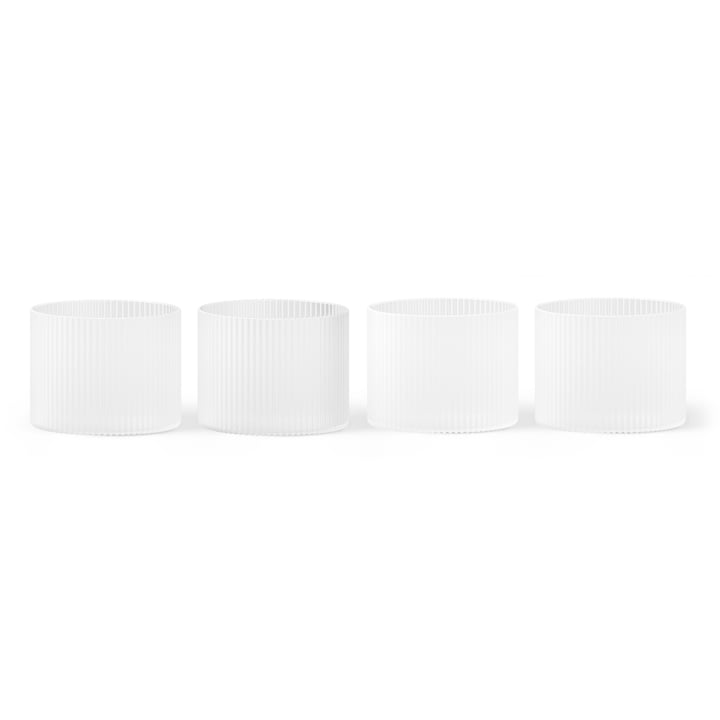 Ripple Drinking glass low, frosted (set of 4) from ferm Living