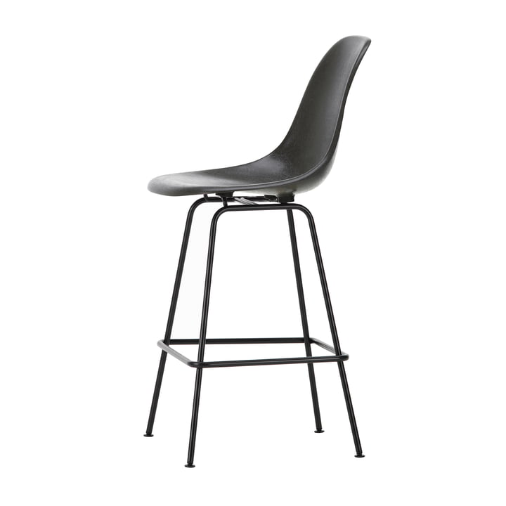 Eames Fiberglass Bar stool, medium, basic dark / elephant hide-grey by Vitra