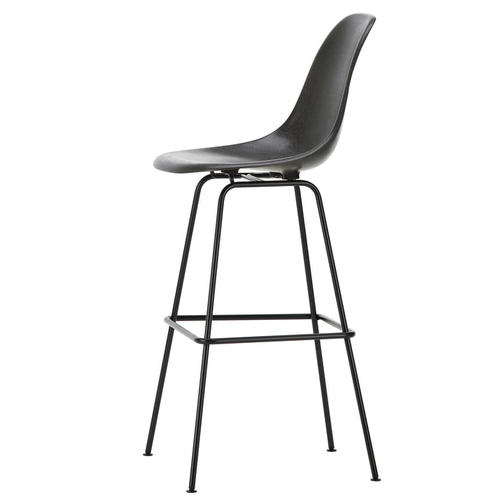 Eames Fiberglass Bar stool, high, basic dark / elephant hide-grey by Vitra