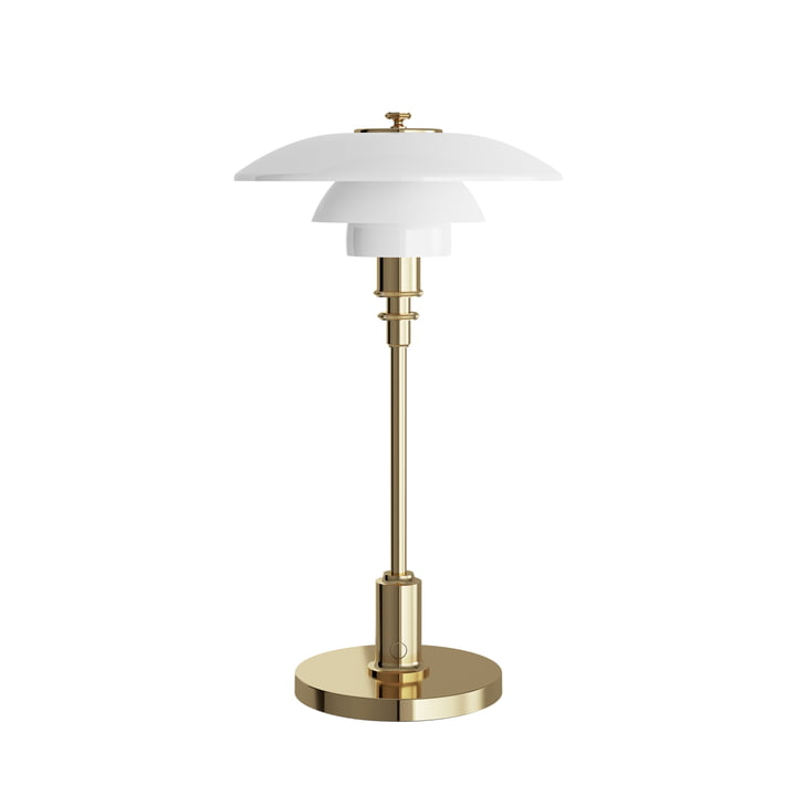 PH 2/1 Portable Rechargeable LED table lamp, metallized brass by Louis Poulsen