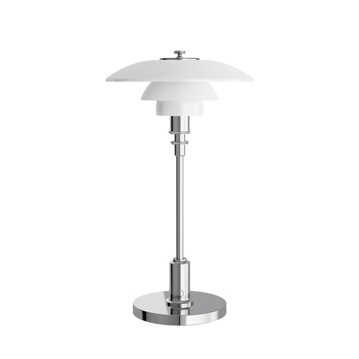 PH 2/1 Portable Rechargeable LED table lamp, chrome-plated from Louis Poulsen