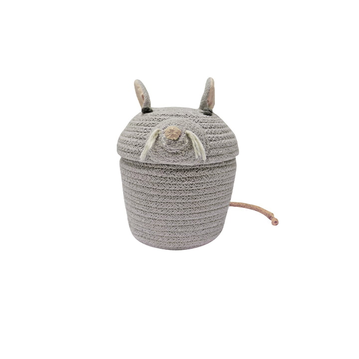 Play and storage basket, mini Renata the Rat, gray by Lorena Canals