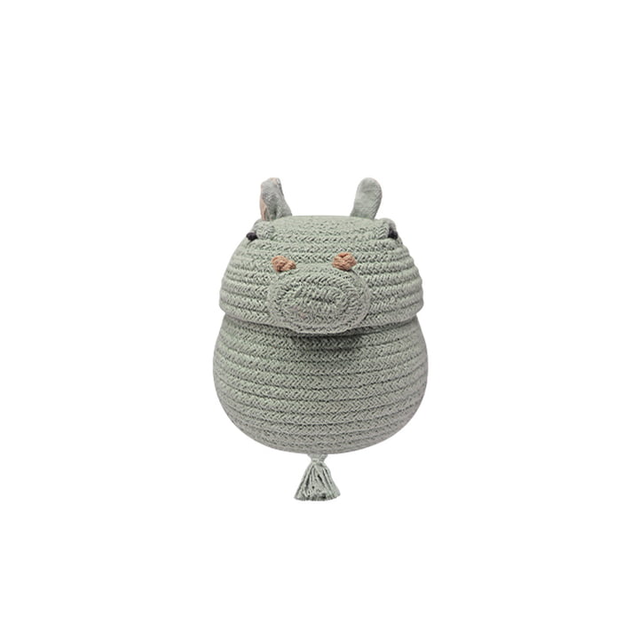 Play and storage basket, mini Henry the Hippo, light blue from Lorena Canals