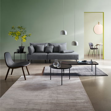 Yoga Sofa, Rope Wall Mirror, Savoye Coffee Table, Combo Chair and Eva Solo Abalone Lounge Chair by Eva Solo