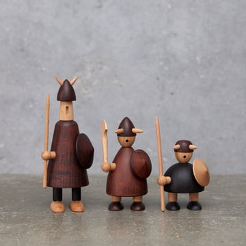 The various The Vikings of Denmark wooden figures from Andersen Furniture