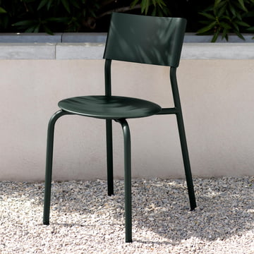 Garden chair SSDr, recycled plastic / steel, forest green by TipToe