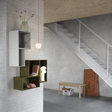 Muuto - Mini Stacked Shelving system - brown-green