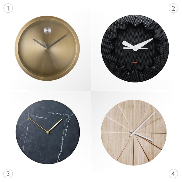 Material variety of wall clocks