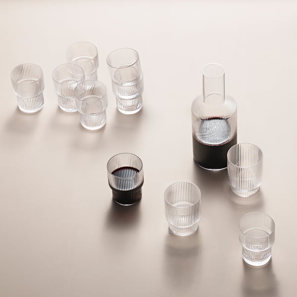 Ripple Glasses and carafe from ferm Living