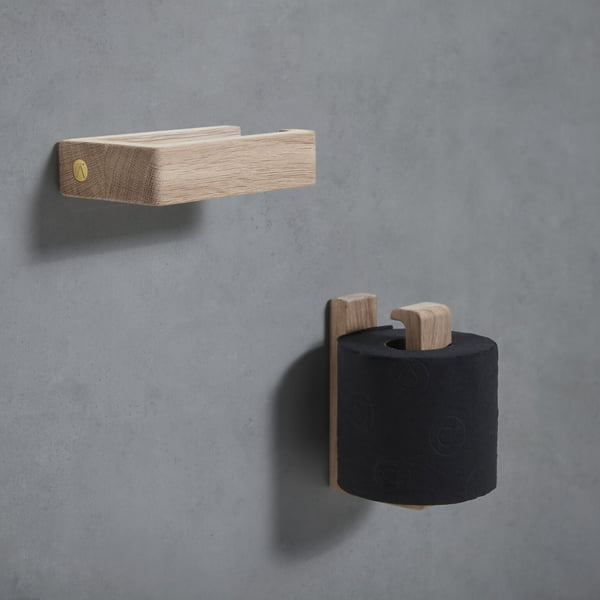 Oak toilet paper holder from Andersen Furniture